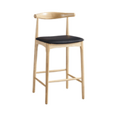 Hans 時尚實木皮革座墊高腳酒吧吧檯椅